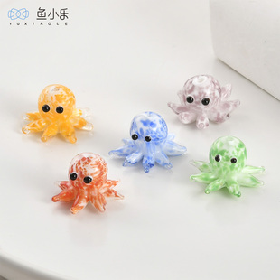 可爱琉璃小章鱼彩色手工直孔珠子diy手作串珠手链项链配件材料