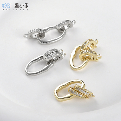 14k包金保色锆石麦穗连接扣diy