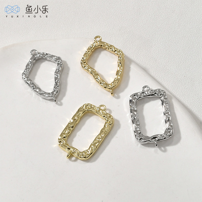 双吊压纹方形菱形吊坠挂坠