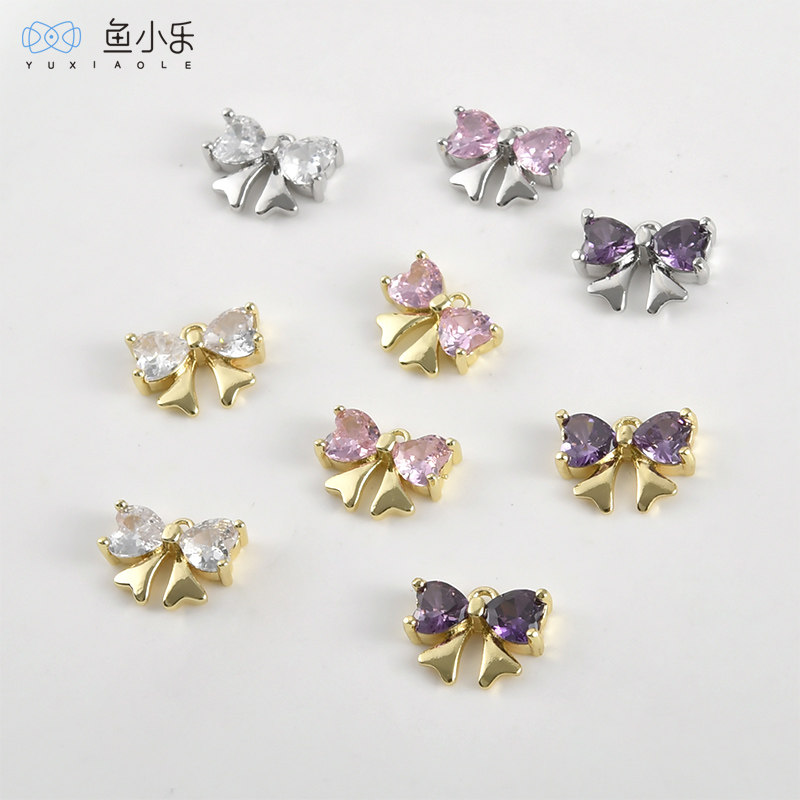 14k电镀真金保色镶钻蝴蝶结百搭吊坠diy手作串珠手链项链耳饰配件,饰品/流行首饰/时尚饰品新,其他DIY饰品配件,淘宝优惠券,粉丝福利购,淘宝优惠卷