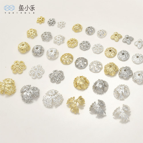 厚银雪花四叶花托串珠隔片