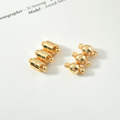 diy18k金圆柱形手镯收尾磁铁扣