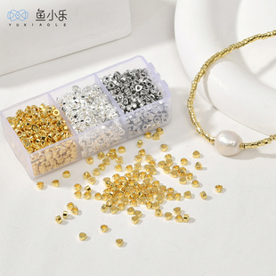 铜镀14k保色迷你碎银三角形隔片隔珠散珠diy手链项链串珠材料配件