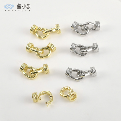 铜镀真金异形珍珠扣头diy