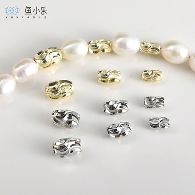 铜镀14k金切花水纹闪花隔珠DIY