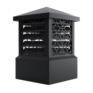 欧芬琦铝合金别墅屋顶烟囱帽方形烟道通风排烟排气防雨百叶防风帽