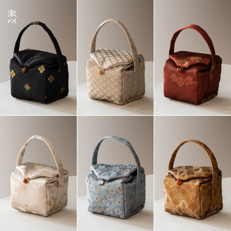 漱以织锦茶具收纳包手提包布包提手袋子茶壶加厚便携收纳手提隔层,餐饮具,茶道/零配,淘宝优惠券,粉丝福利购,淘宝优惠卷