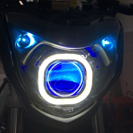 适用于骊驰GW250大灯透镜改装LED天使恶魔眼调色升级总成