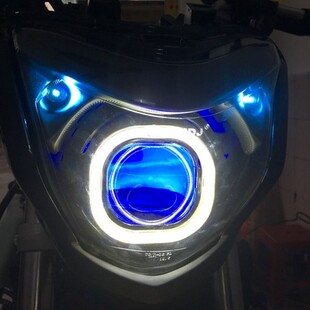 适用于骊驰GW250大灯透镜改装LED天使恶魔眼调色升级总成