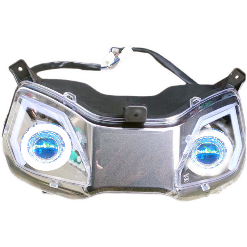 国产川崎H2大灯改装led透镜 升级公路赛国威大灯超亮恶魔眼总成