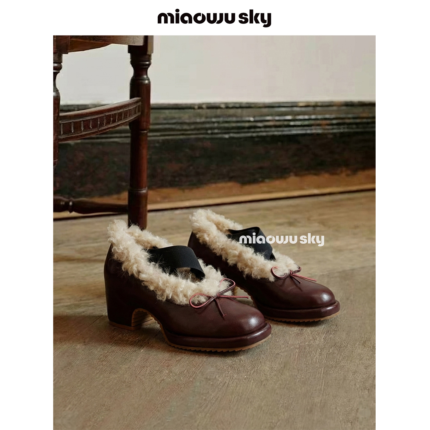 6cm法式交叉带芭蕾玛丽珍鞋