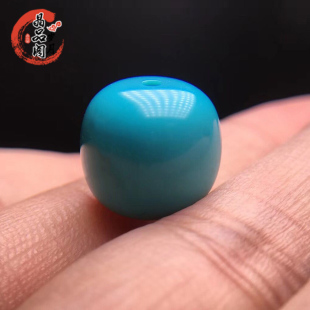天然原矿精工绿松石老型桶珠配珠湖北十堰松石散珠顶珠鼓珠算盘珠