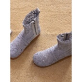 外贸春秋短靴单靴平底马丁靴针织网靴凉靴镂空女靴子 2026新款 包邮