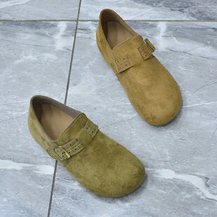 外贸春季 2026新款 平底豆豆鞋 女一脚蹬勃肯鞋 单鞋 内增高乐福鞋 包邮