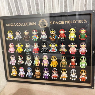 防尘展示盒泡泡玛特100%SPACE MOLLY茉莉系列盲盒收纳盒molly盒子