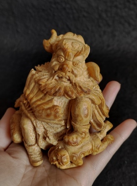 一物一拍手工满钉竹根雕刻钟馗纳福小摆件夏荣建雕刻竹师傅雅集