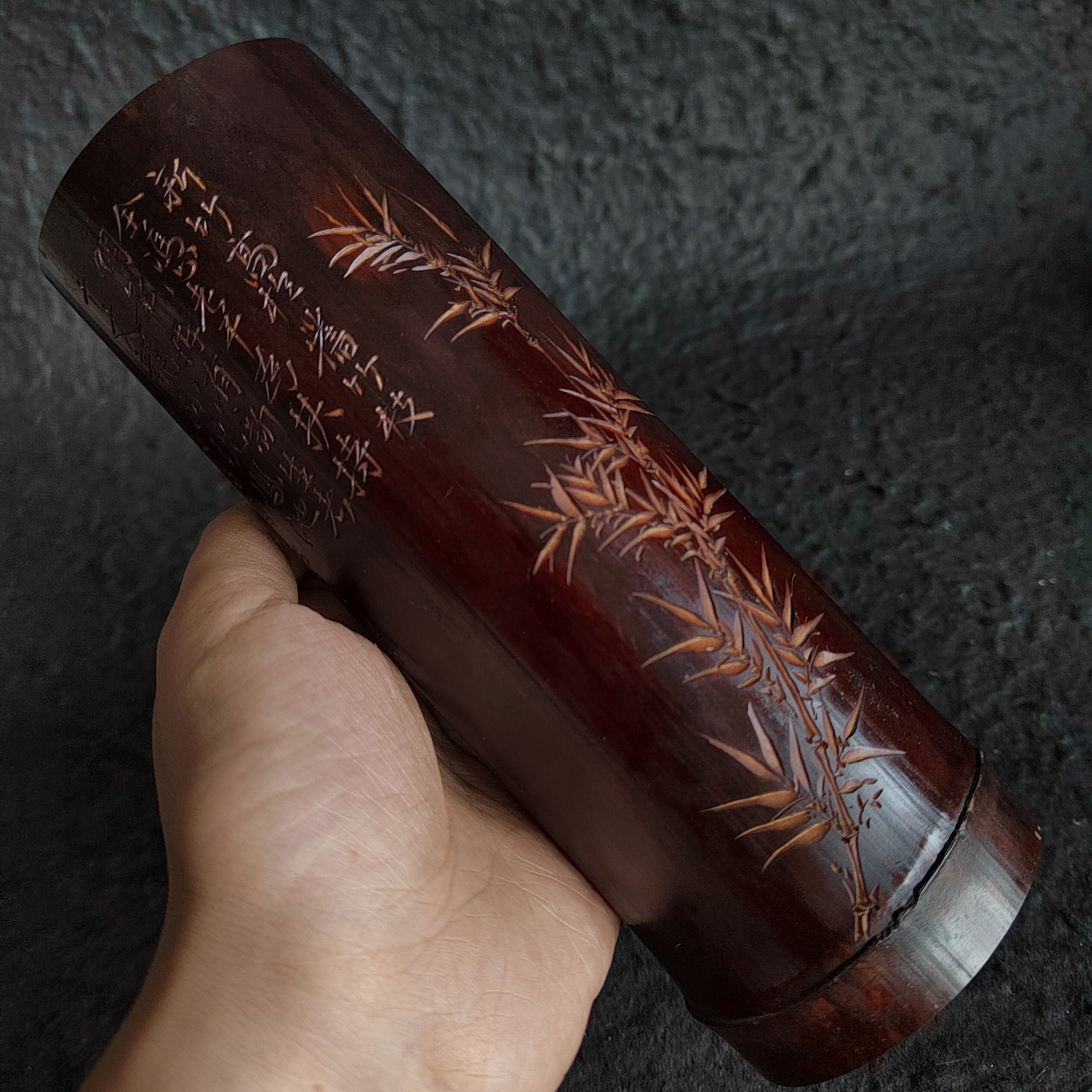 一物一拍刻字郑板桥诗茶则天然玉竹刻竹子图茶道套装纯手工竹师傅