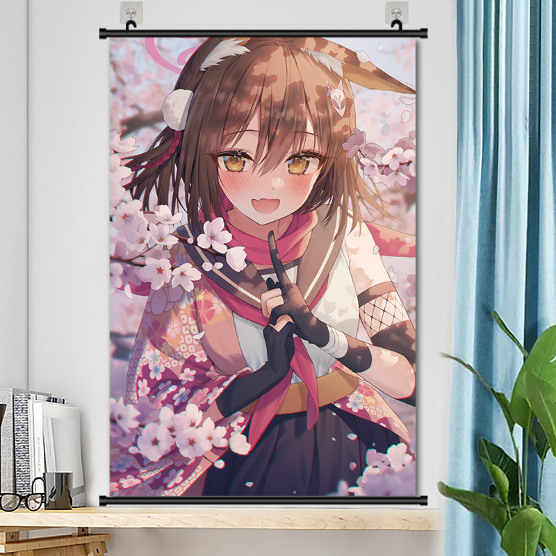 碧蓝档案久田泉奈二次元卷轴挂画来图定制高清挂墙装饰画生日礼物