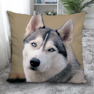 哈士奇滑稽搞笑抱枕双面二哈狗狗可拆洗靠枕头定制客厅沙发装饰枕