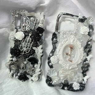 优雅系立体玫瑰天使蝴蝶相框奶油胶手机壳巴洛克复古天使苹果华为