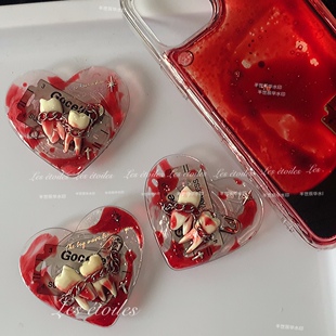 手机支架牙齿原创设计小众韩风ins手机气囊伸缩支架懒人背贴哥特