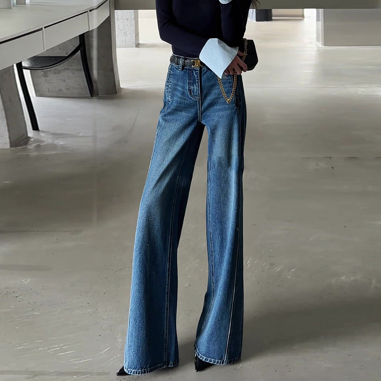 高端气质加绒巨好看的牛仔裤女2025新款秋冬修身高腰显瘦直筒裤子,女装/女士精品,大码裤装,淘宝优惠券,粉丝福利购,淘宝优惠卷