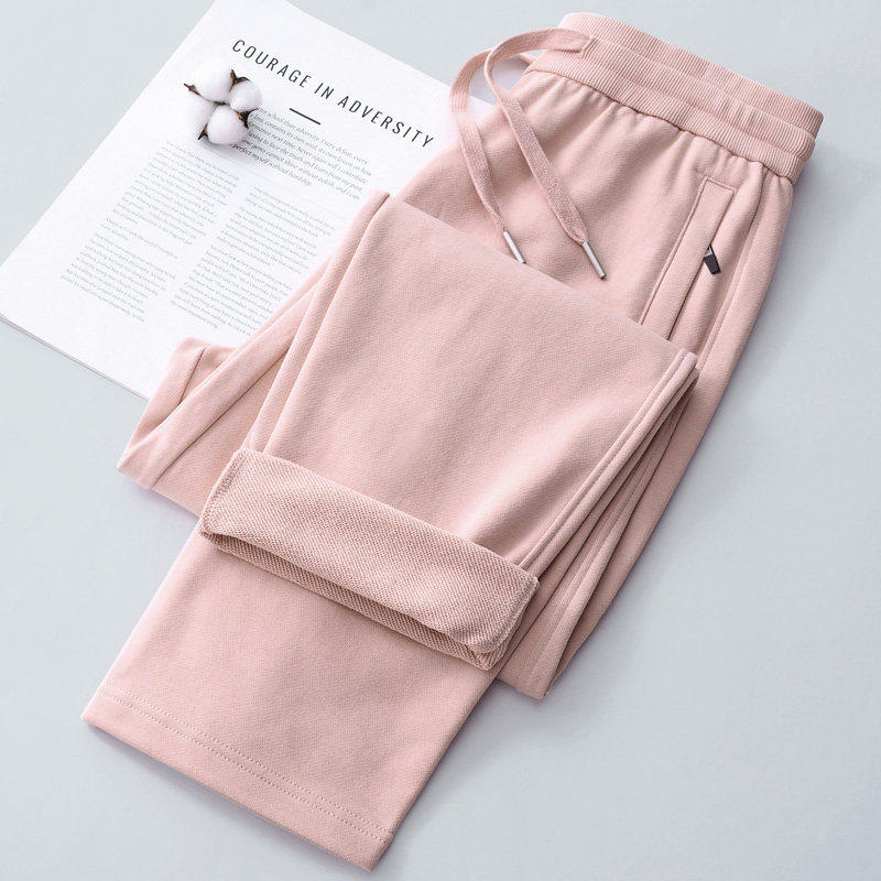 PLER粉色卫裤女厚款毛圈裤子26春秋加绒直筒长裤大码休闲运动女裤,女装/女士精品,卫裤,淘宝优惠券,粉丝福利购,淘宝优惠卷