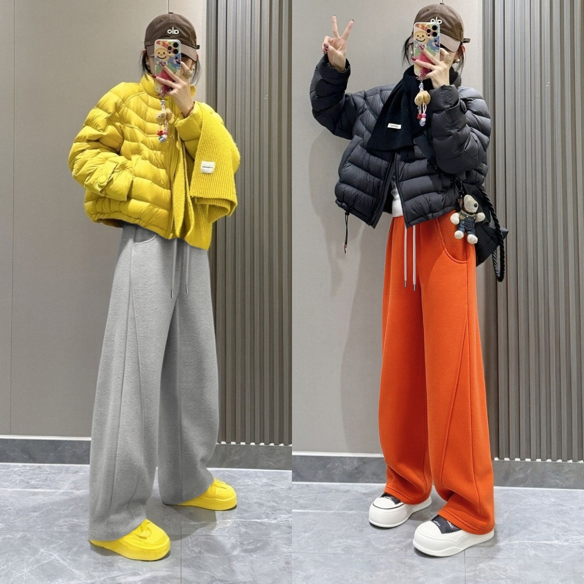 PLER美式弯刀裤2025秋冬新款今年流行加绒加厚弯刀高腰阔腿裤子女,女装/女士精品,卫裤,淘宝优惠券,粉丝福利购,淘宝优惠卷