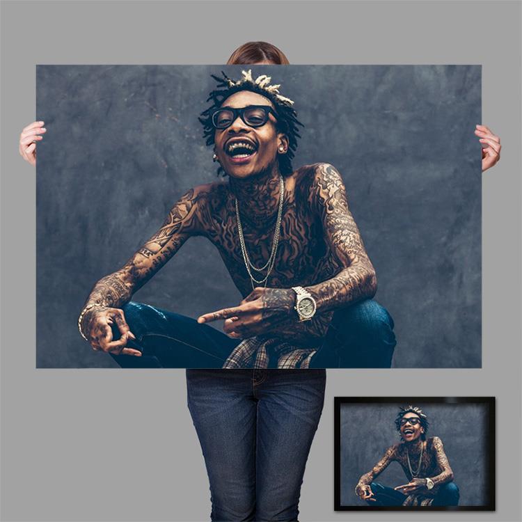 wiz khalifa维兹卡利法海报定制xxxtentacion 麻神嘻哈说唱装饰画
