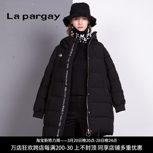 纳帕佳新款冬季黑色加厚连帽羽绒服休闲保暖外套上衣时尚专柜正品