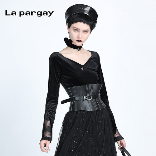 lapargay长袖街头修身T恤