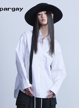 纳帕佳松弛感宽松白色长袖衬衫