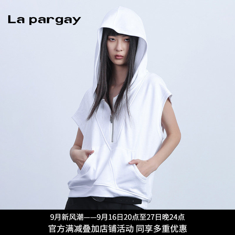 纳帕佳中性风连帽无袖卫衣马甲