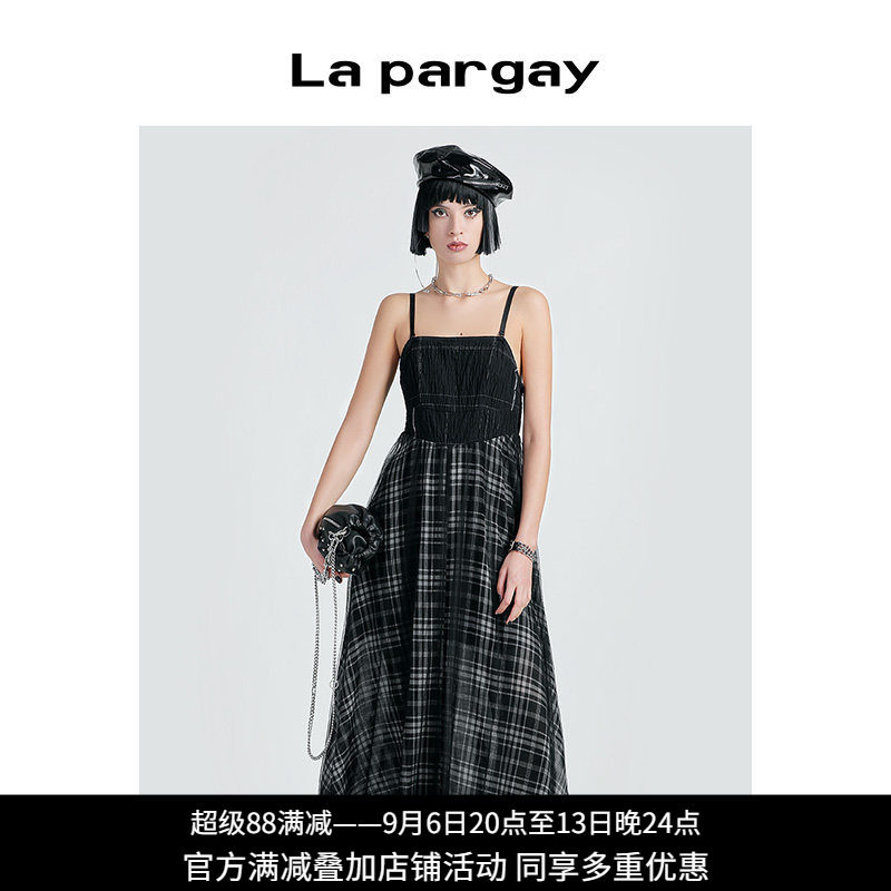 针织拼接无袖连衣裙Lapargay