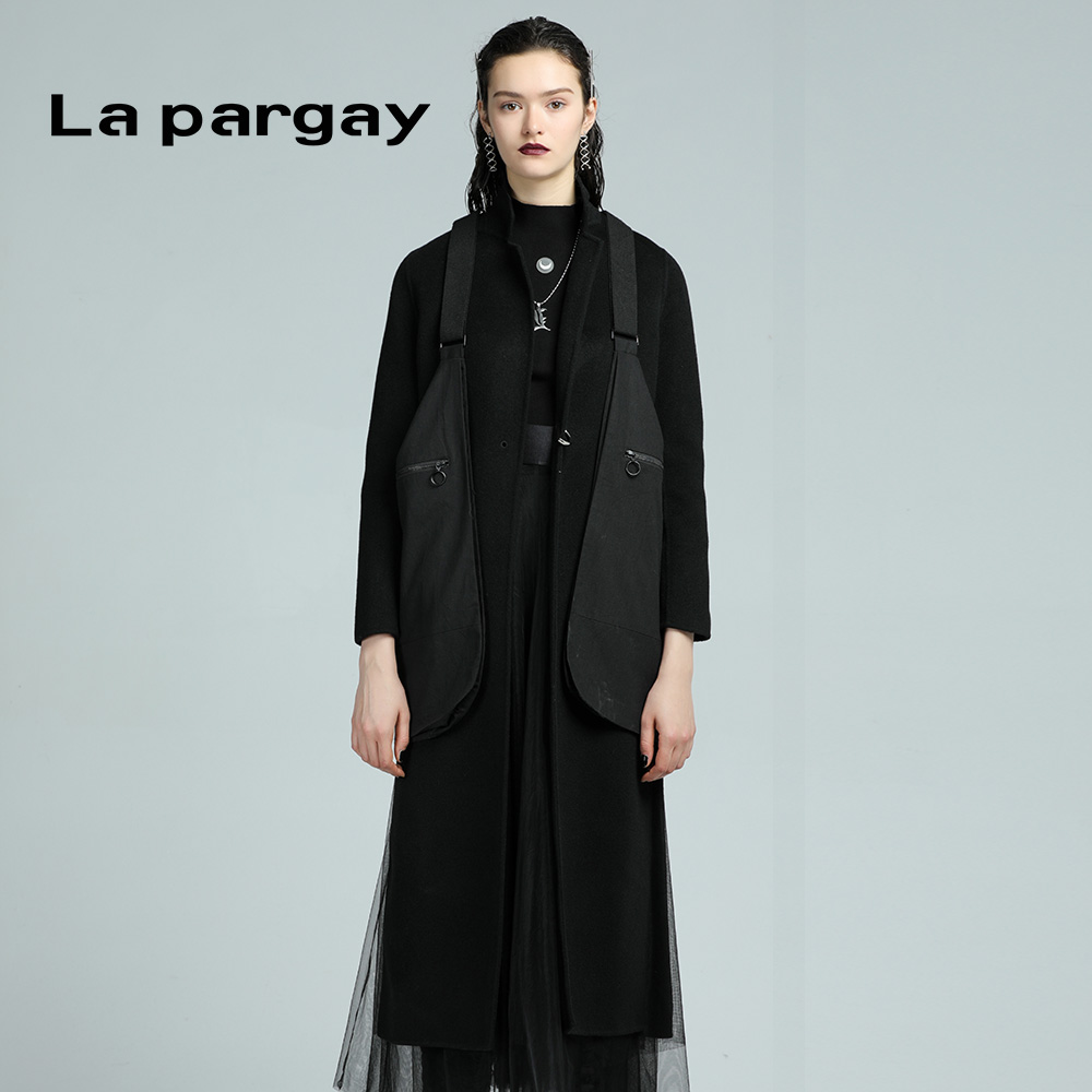 黑色大码长袖风衣Lapargay