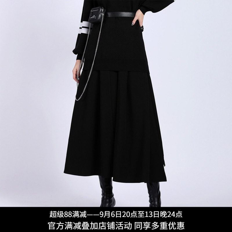 纳帕佳高腰显瘦A字中长半身裙