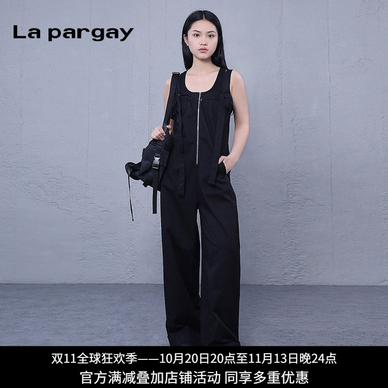 纳帕佳街头风高腰工装连体裤女