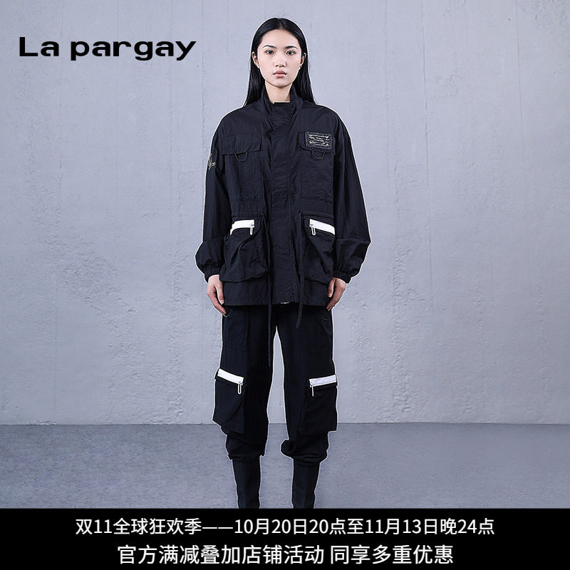 纳帕佳通透感休闲长袖外套2024春夏新款女式黑白色设计感小众上衣