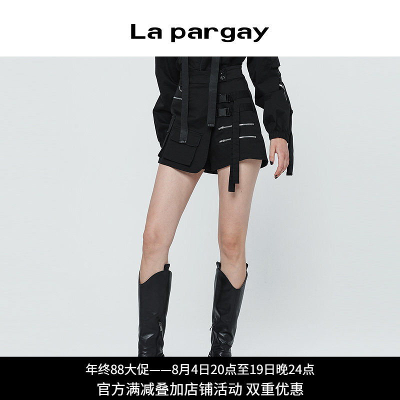 纳帕佳暗黑风金属显瘦短裙裤