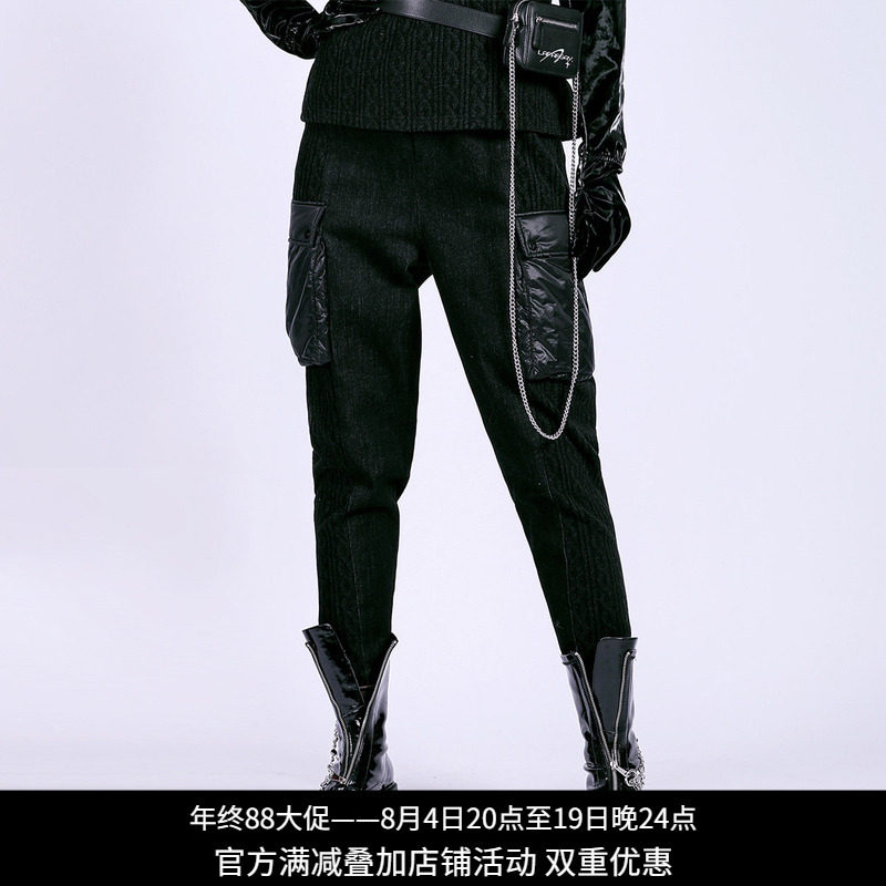 纳帕佳机能多口袋拼接束脚长裤