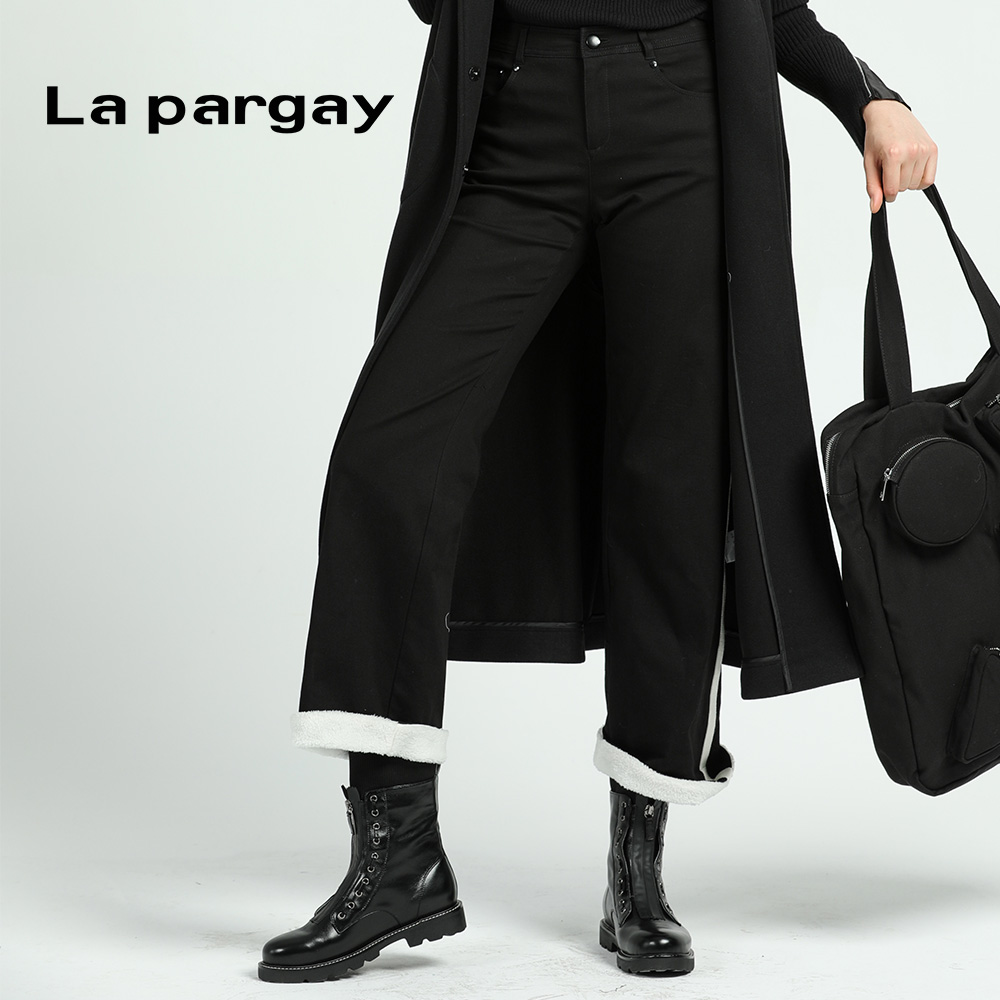 Lapargay休闲黑色阔腿裤
