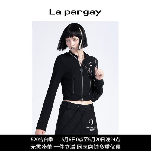 纳帕佳暗黑风拉链显瘦短外套女