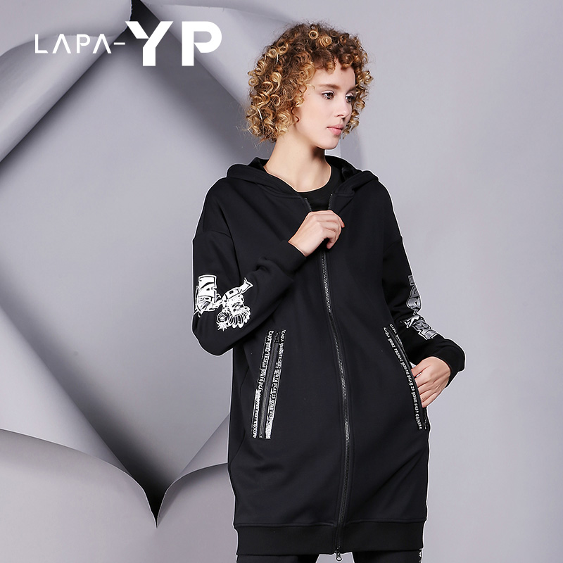 纳帕佳新款字母印花休闲长风衣