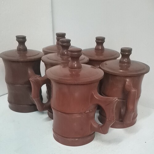 原矿老料木鱼石茶杯水杯220ml容量可倒热水矿物质水杯