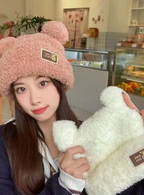 防风可爱毛线帽女加厚韩版冬季