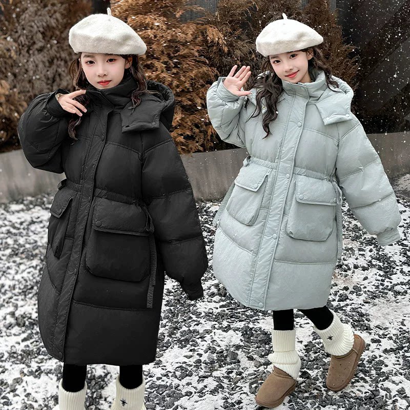 女大童棉服2026新款冬装小女孩假两件加厚棉袄初中生冬季棉衣外套