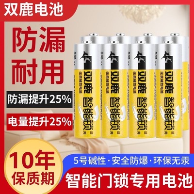 双鹿智能锁专用电池5号碱性家用公寓门锁指纹锁电子密码锁电池