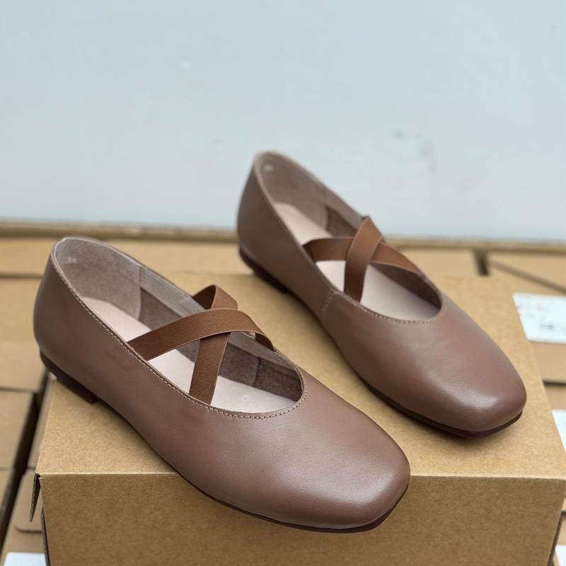 手工真皮复古女鞋牛皮浅口单鞋2025春季新款平底妈妈鞋休闲豆豆鞋,女鞋,乐福鞋（豆豆鞋）,淘宝优惠券,粉丝福利购,淘宝优惠卷