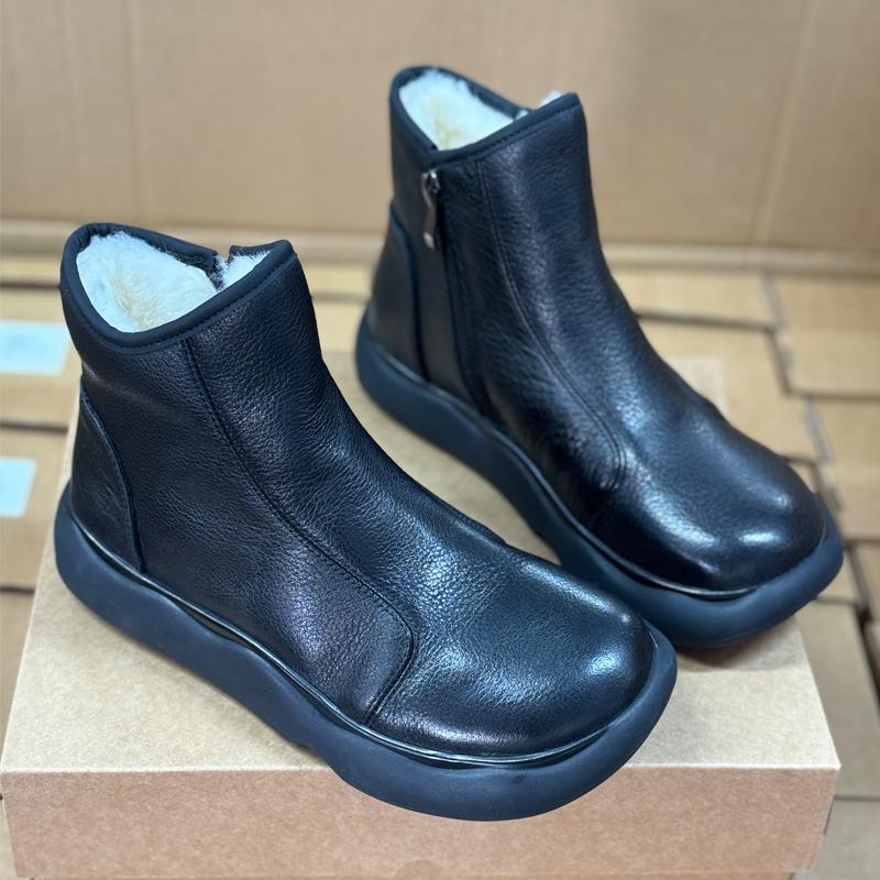 新款真皮纯羊毛加绒雪地靴