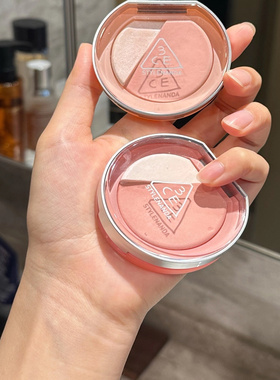 3ce新品焕妆腮红高光二合一lazytalk雨时落樱monopink膨胀氛围色